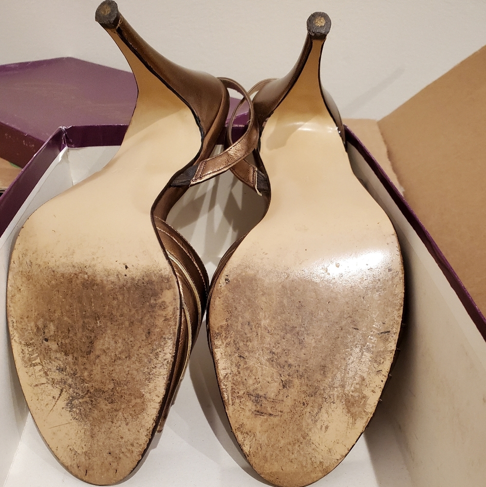 Vintage Garolini Mes Ami Gold slingback, open toe - Picture 6 of 6